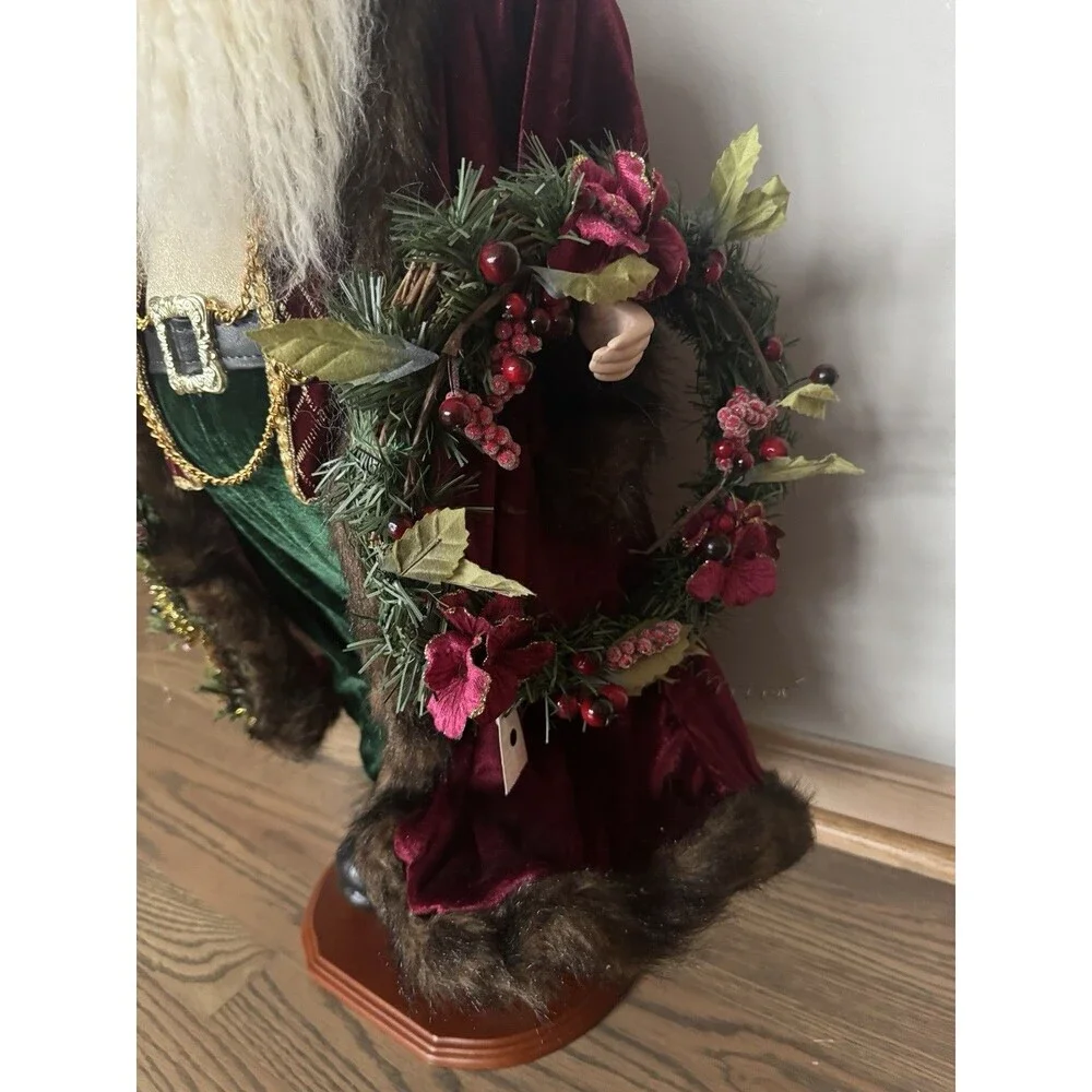 Vintage Large German Style Santa Clause‎ Burgundy Green 28